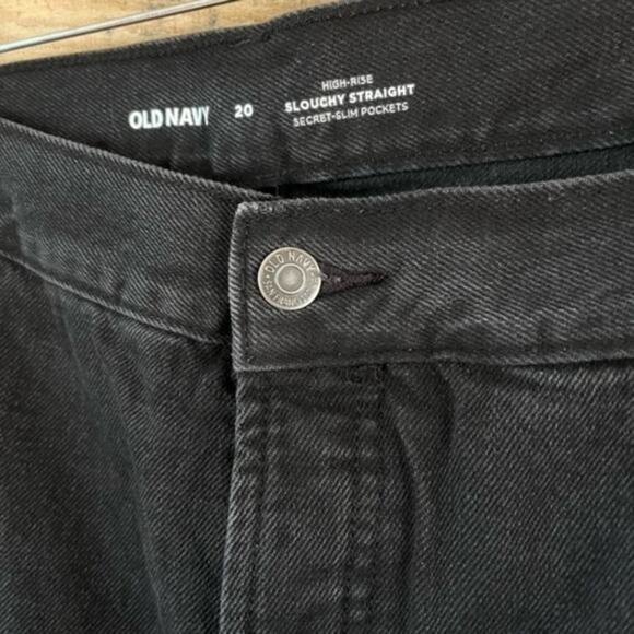 Old Navy Black Distressed High Rise Straight Leg Jeans Size 20 - Picture 3 of 14